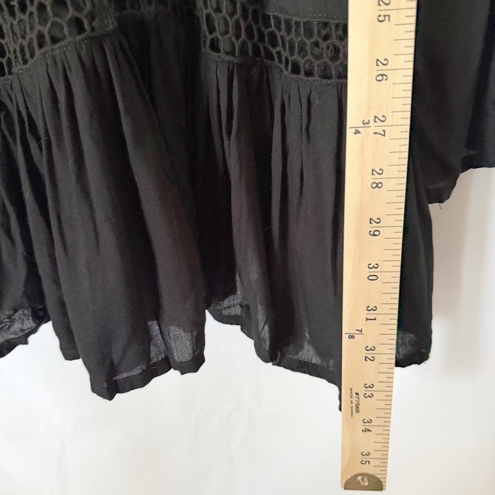 Forever 21 Salt Canyon Women's Medium Black Mini Dress Boho Crochet Festival NWT - Picture 6 of 9